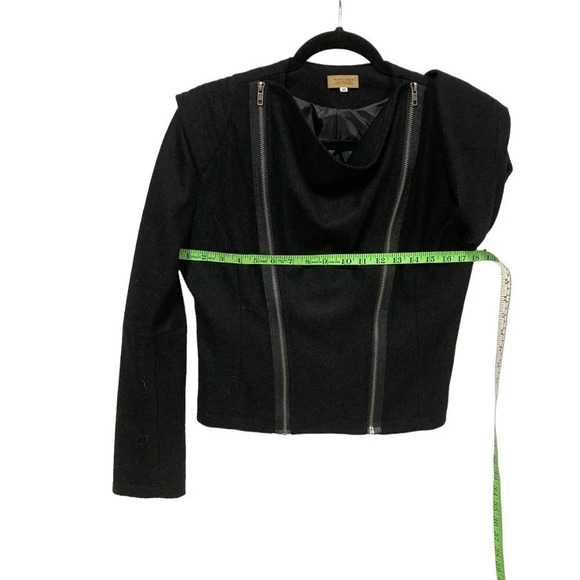 Piko 188 Black‎ Wool Blend Lined Double-Zipper Cropped Jacket, Size Medium - Picture 5 of 9